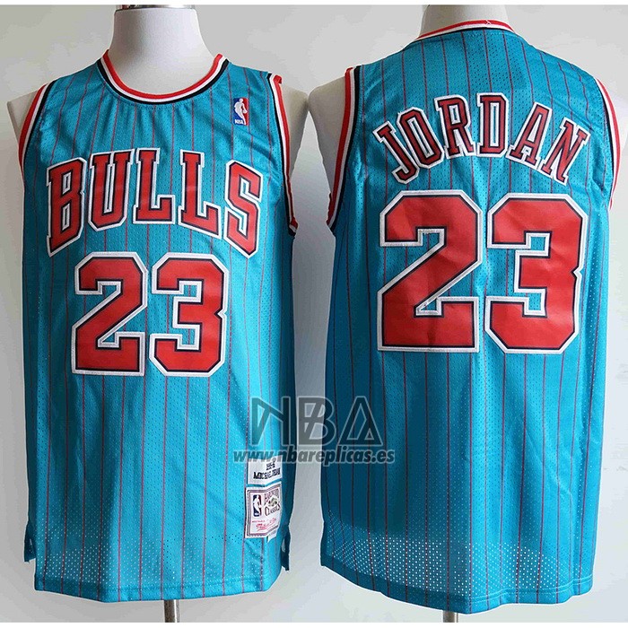 Camiseta Chicago Bulls Michael Jordan NO 23 Mitchell & Ness 1995-96 Azul